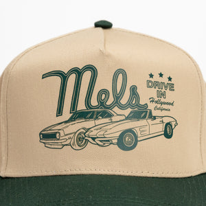 Mel's  "American Muscle Car" Vintage Cap (Khaki/Green)